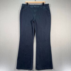 NYDJ Boot Cut Jeans Womens 18 Blue Dark Wash Indigo Denim Flare Comfort USA Made